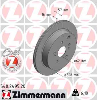 Zimmermann Bremsscheibe für SUZUKI GRAND VITARA II (JT, TE, TD) hinten