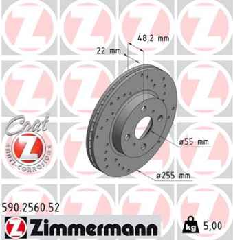 Zimmermann Sport Brake Disc for TOYOTA COROLLA Compact (_E10_) front
