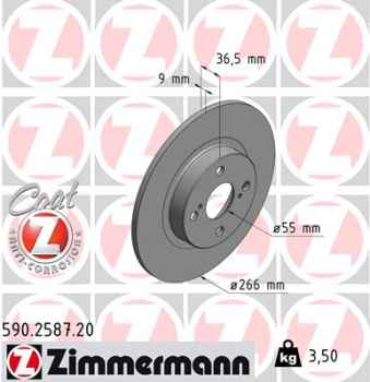 Zimmermann Brake Disc for TOYOTA COROLLA Kombi (_E11_) rear