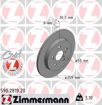 Zimmermann Brake Disc for LEXUS CT (ZWA10_) rear