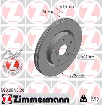 Zimmermann Bremsscheibe für TOYOTA RAV 4 V (_A5_, _H5_) vorne