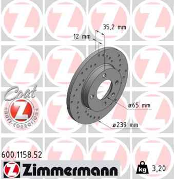 Zimmermann Sport Brake Disc for AUDI COUPE (81, 85) front