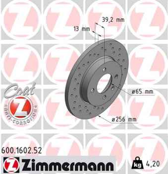 Zimmermann Sport Brake Disc for VW PASSAT (3A2, 35I) front