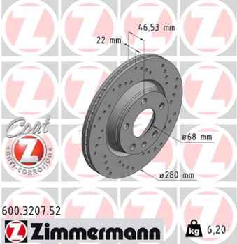 Zimmermann Sport Brake Disc for SEAT EXEO ST (3R5) front