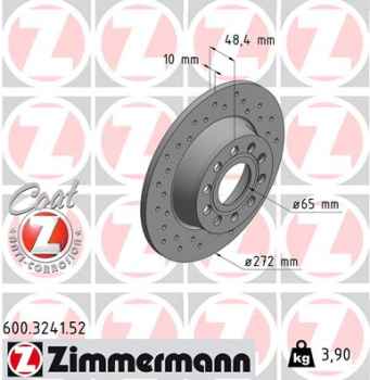 Zimmermann Sport Brake Disc for AUDI A3 Cabriolet (8V7, 8VE) rear