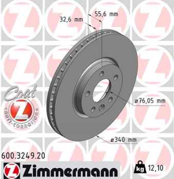 Zimmermann Brake Disc for VW MULTIVAN T5 (7HM, 7HN, 7HF, 7EF, 7EM, 7EN) front