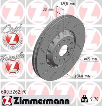 Zimmermann Brake Disc for SKODA SUPERB II Kombi (3T5) front