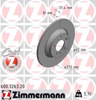 Zimmermann Bremsscheibe für VW POLO (AW1, BZ1) hinten