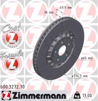 Zimmermann Bremsscheibe Formula Z für AUDI A3 Sportback (8YA, 8YF) vorne