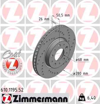 Zimmermann Sport Brake Disc for VOLVO 850 Kombi (855) front