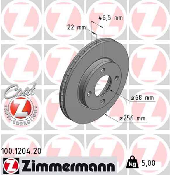 Zimmermann Brake Disc for AUDI 100 Avant (43, C2) front