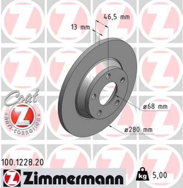 Zimmermann Brake Disc for AUDI A4 (8D2, B5) front