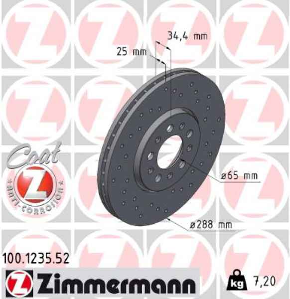 Zimmermann Sport Brake Disc for SKODA OCTAVIA I Combi (1U5) front