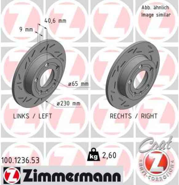 Zimmermann Sport Brake Disc for SKODA FABIA I (6Y2) rear