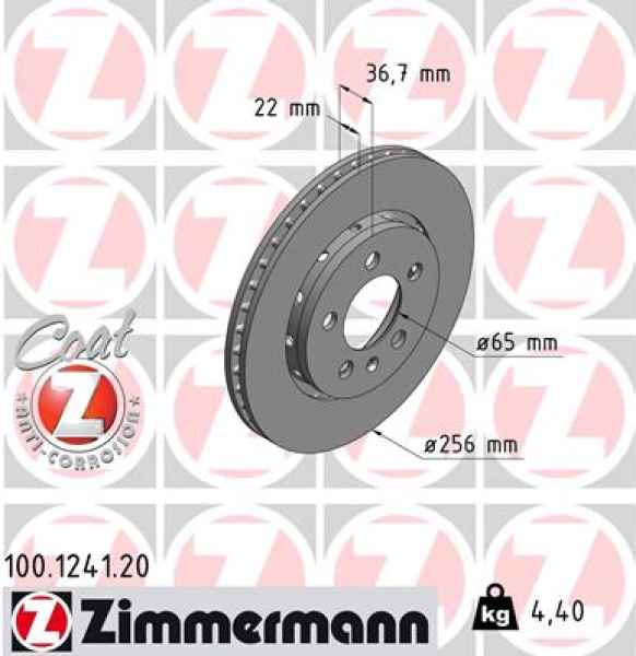 Zimmermann Brake Disc for AUDI TT Roadster (8N9) rear