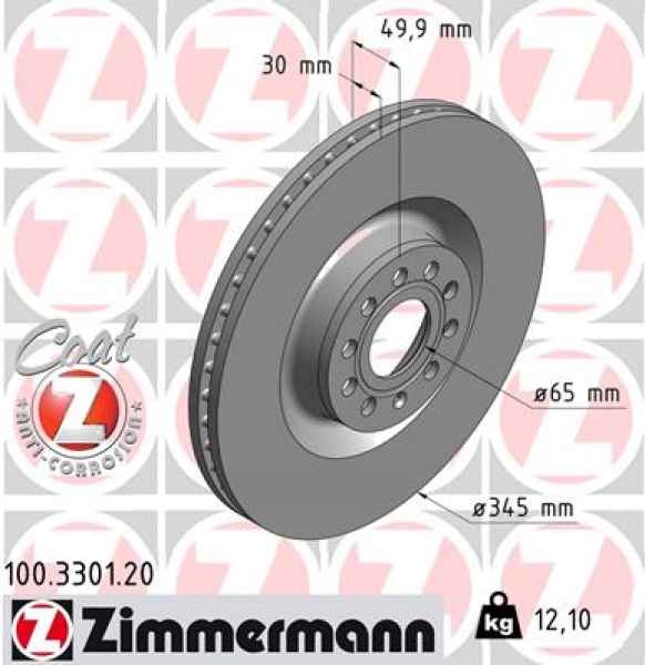 Zimmermann Brake Disc for SKODA SUPERB II Kombi (3T5) front