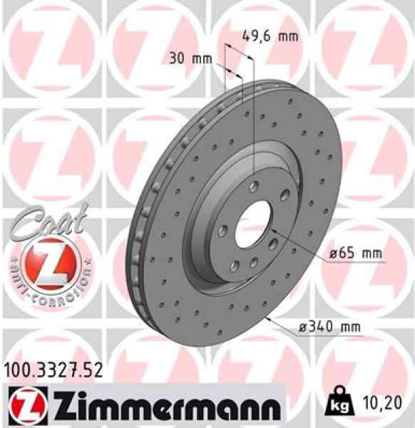 Zimmermann Sportbremsscheibe Sport Z für AUDI TT Roadster (8J9) vorne