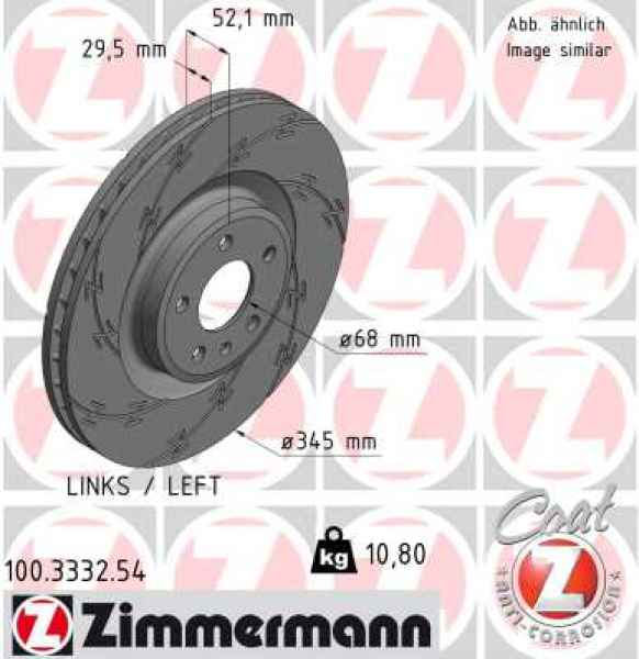 Zimmermann Sport Brake Disc for AUDI A5 Sportback (8TA) front left