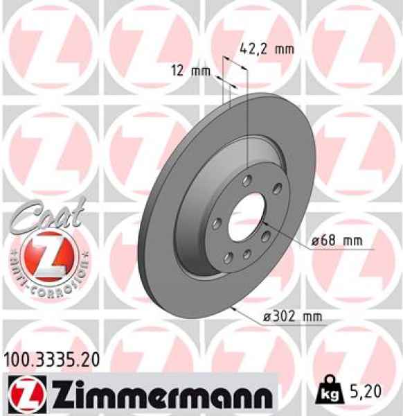 Zimmermann Brake Disc for AUDI A6 Allroad (4FH, C6) rear