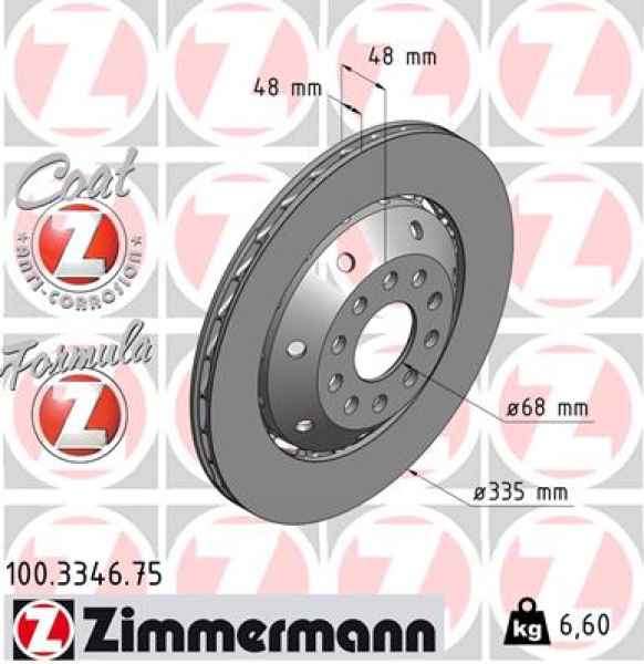 Zimmermann Brake Disc for AUDI A6 (4B2, C5) rear right