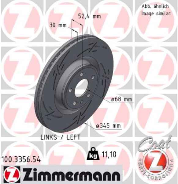 Zimmermann Sport Brake Disc for AUDI A6 (4G2, 4GC, C7) front left
