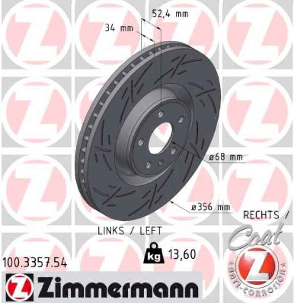 Zimmermann Sport Brake Disc for AUDI A6 Allroad C7 (4GH, 4GJ) front left