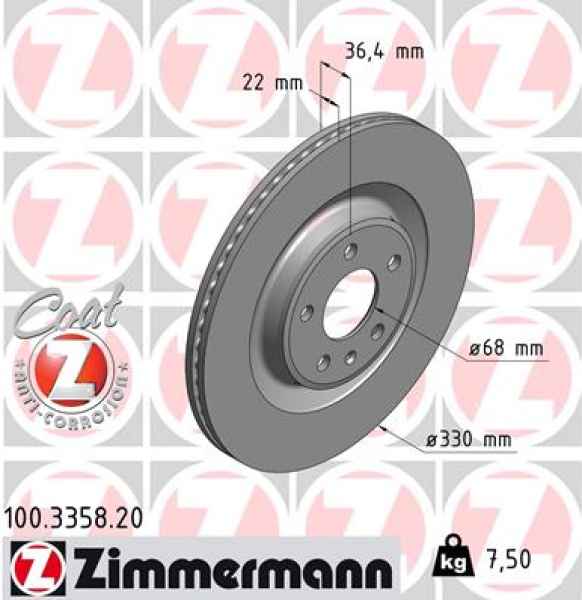Zimmermann Brake Disc for AUDI A6 Allroad (4GH, 4GJ) rear