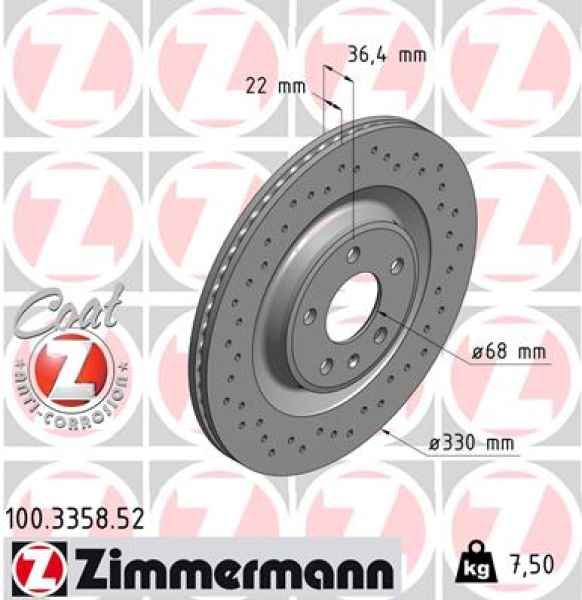 Zimmermann Sport Brake Disc for AUDI A5 (8T3) rear