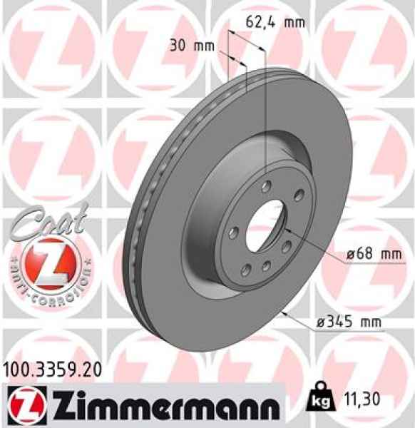 Zimmermann Bremsscheibe für AUDI A6 Allroad (4GH, 4GJ) vorne