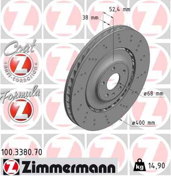 Zimmermann Brake Disc for AUDI A7 Sportback (4GA, 4GF) front