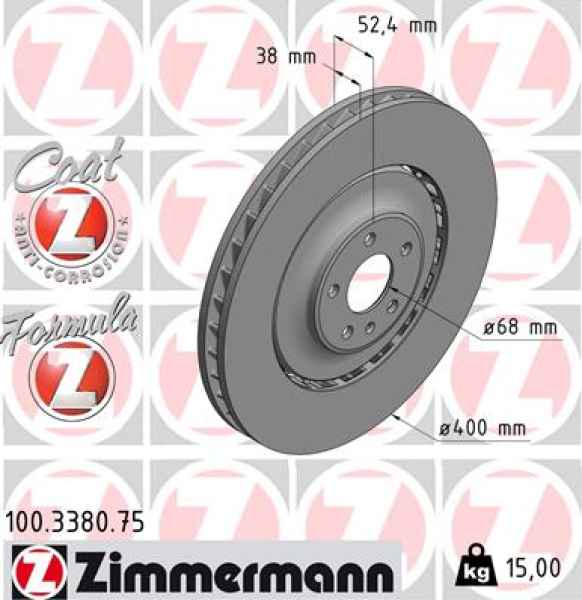 Zimmermann Brake Disc for AUDI A8 (4H2, 4H8, 4HC, 4HL) front
