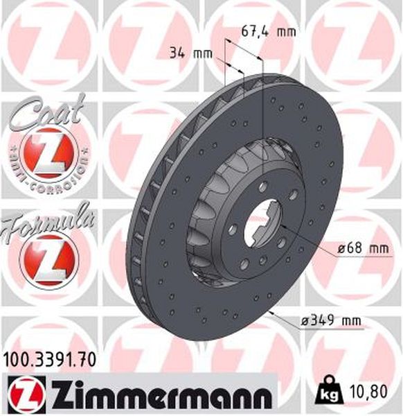 Zimmermann Bremsscheibe Formula Z für AUDI A6 Allroad C8 (4AH) vorne