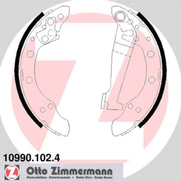 Zimmermann Brake Shoe Set for AUDI 80 (89, 89Q, 8A, B3) rear