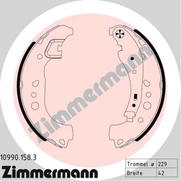 Zimmermann Brake Shoe Set for RENAULT TWINGO III (BCM_) rear