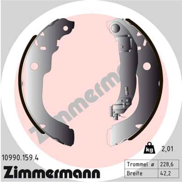 Zimmermann Brake Shoe Set for PEUGEOT 207/207+ (WA_, WC_) rear
