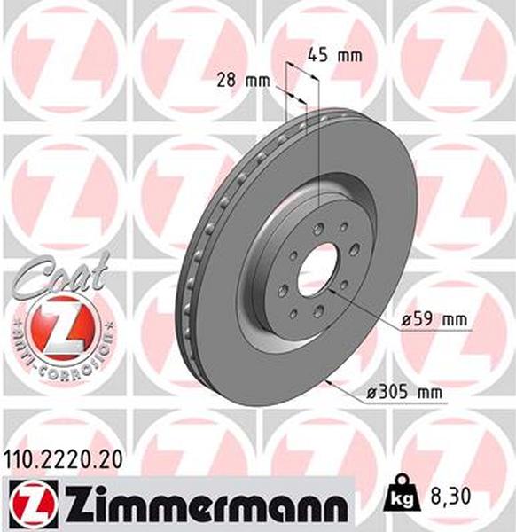 Zimmermann Bremsscheibe für ALFA ROMEO MITO (955_) vorne