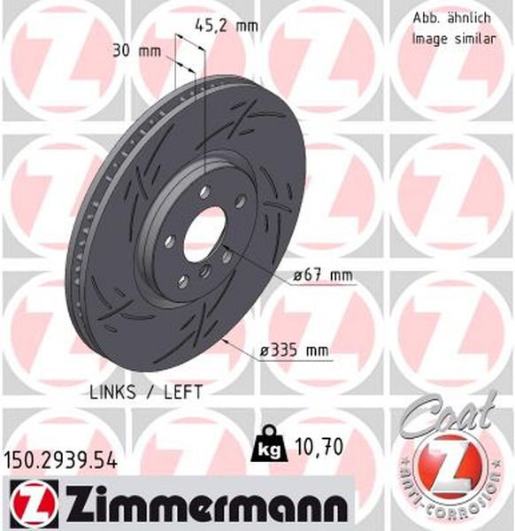 Zimmermann Sportbremsscheibe Black Z für MINI MINI CLUBMAN (F54) vorne links