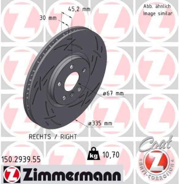 Zimmermann Sportbremsscheibe Black Z für MINI MINI (F56) vorne rechts