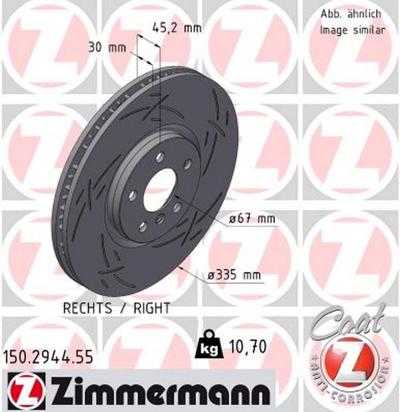 Zimmermann Sportbremsscheibe Black Z für MINI MINI CLUBMAN (F54) vorne rechts