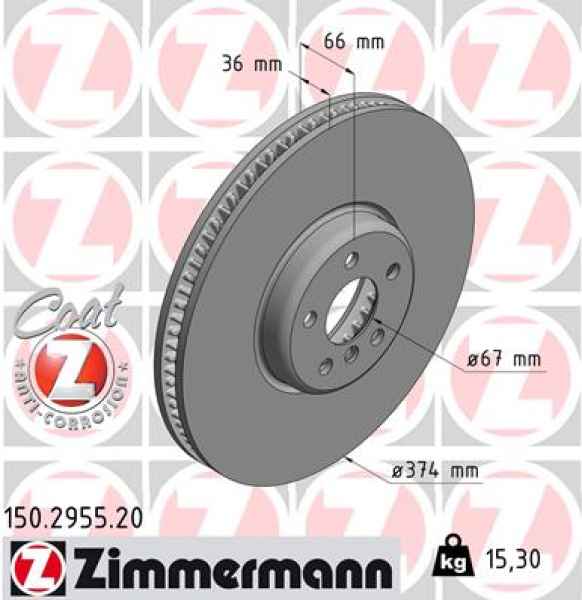 Zimmermann Brake Disc for BMW 8 Coupe (G15, F92) front right