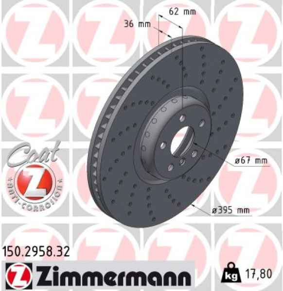 Zimmermann Bremsscheibe Formula F für BMW 5 (G30, F90) vorne rechts