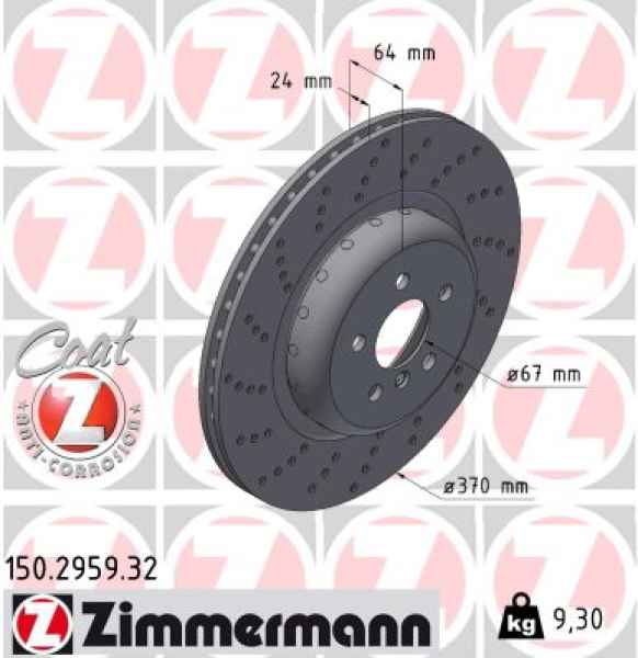 Zimmermann Bremsscheibe Formula F für BMW 5 (G30, F90) hinten links