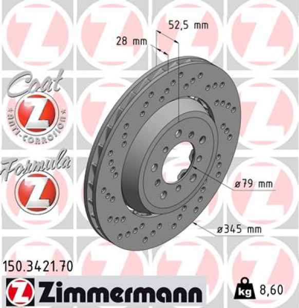 Zimmermann Bremsscheibe Formula Z für BMW Z4 Roadster (E85) vorne links