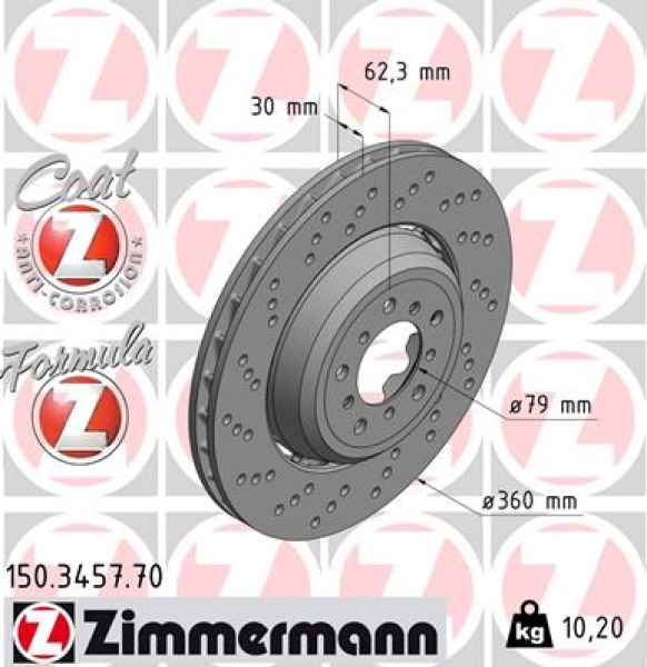Zimmermann Brake Disc for BMW 3 Coupe (E92) front left
