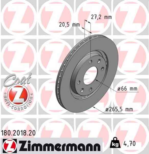 Zimmermann Brake Disc for PEUGEOT 405 I Break (15E) front