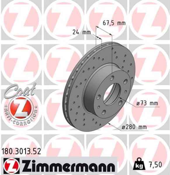 Zimmermann Sport Brake Disc for PEUGEOT BOXER Kasten (244) front