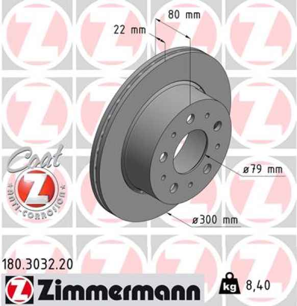 Zimmermann Brake Disc for CITROËN JUMPER Kasten rear