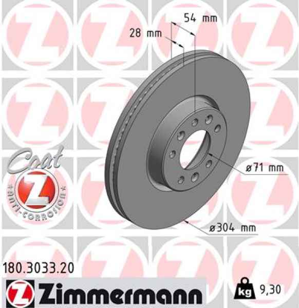 Zimmermann Brake Disc for PEUGEOT TRAVELLER (V_) front