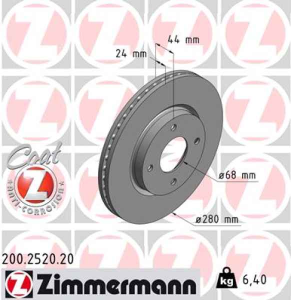 Zimmermann Brake Disc for NISSAN TIIDA Stufenheck (SC11) front