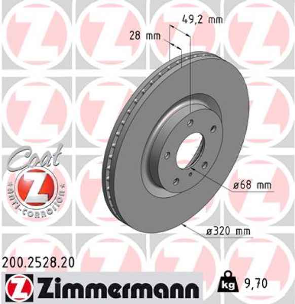 Zimmermann Brake Disc for INFINITI M (Y51) front